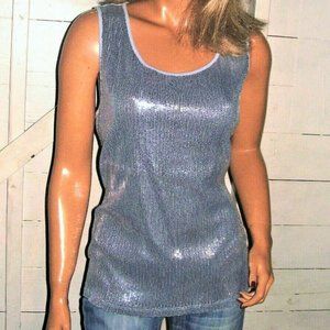 Style & Co Light Gray Sequin Tank Top XL